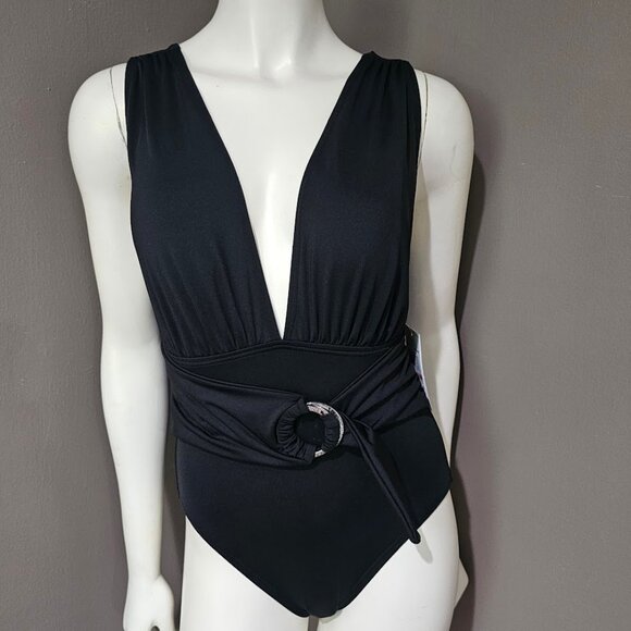 Michael Michael Kors Plunge Wrap-Front One-Piece Swimsuit - Picture 2 of 12